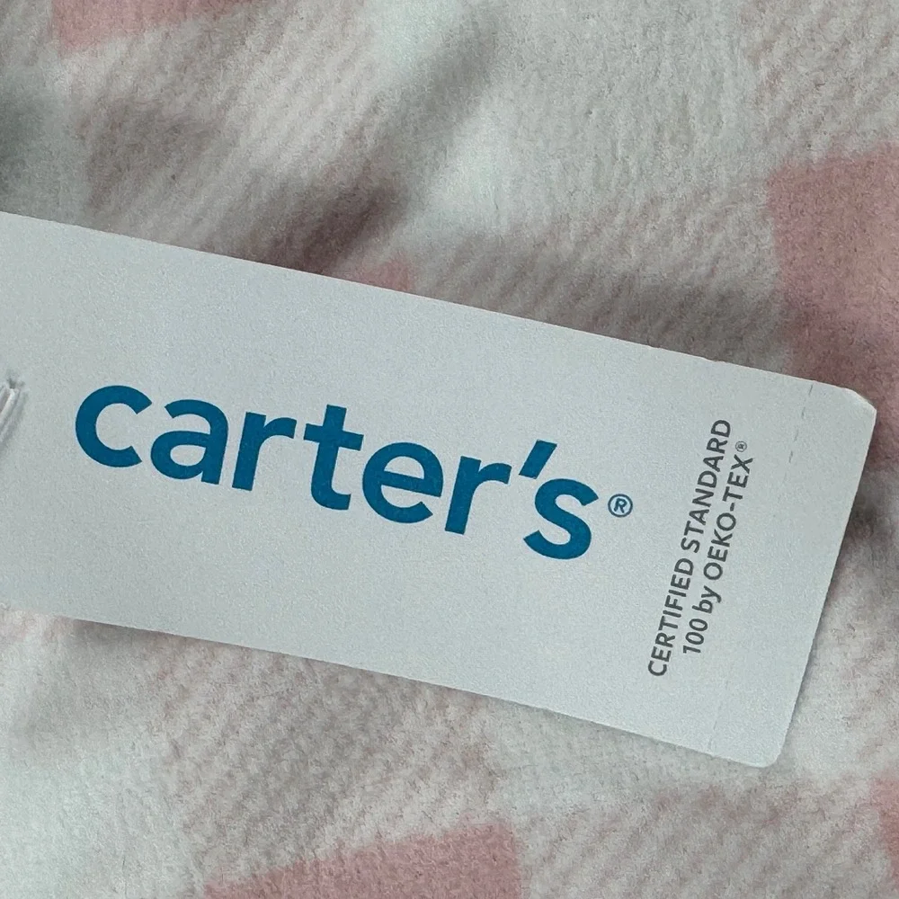 Carters Pink‎ White lamb Plaid Footie Pajamas Sleepers 24 Months